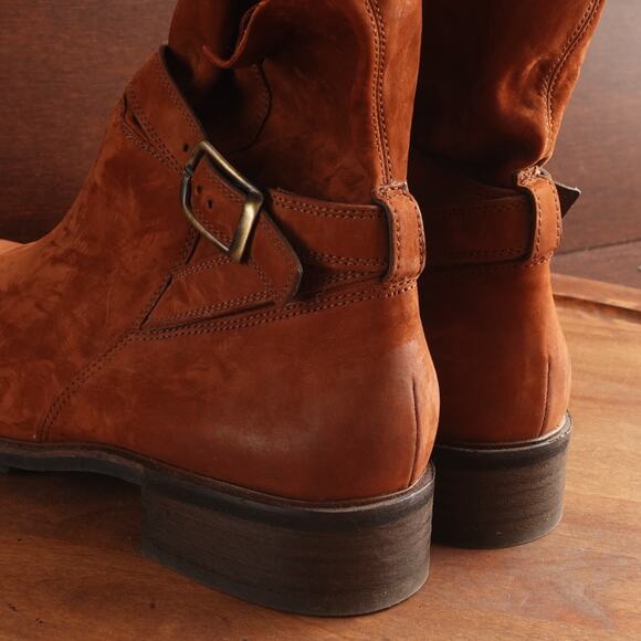 Paul Green Boots Womens SZ UK 6 US 8.5 Brown Denver Suede Ankle Zip Western Moto - Picture 7 of 16